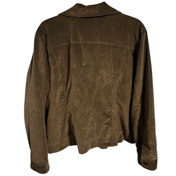 L.L. BEAN Velvet Jean Jacket Size XL Olive Army Green - Picture 2 of 5